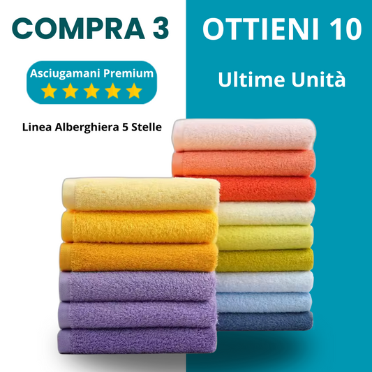 KIT MEGA con 10 Super Asciugamani - COMPRA 3 OTTIENI 10 (VENDITA DI LIQUIDAZIONE - ULTIMO GIORNO)