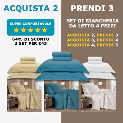 Kit da letto Dream House 400 fili 4 pezzi - 🔥 OFFERTA SPECIALE 🔥 Acquista 2, Prendine 3